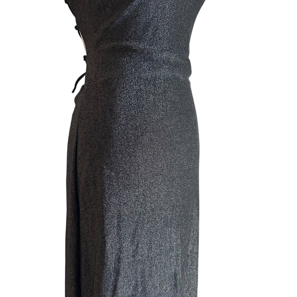 Vintage Sparkling Metallic Cutout Bodycon Dress Womens Sz XS Formal Lace Back - Picture 12 of 16